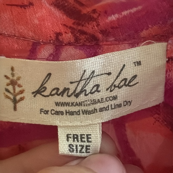 Kantha Bae Pink & Fushia Print Short Sleeve Bohemian Maxi Dress Free Size XS-3X - Picture 3 of 10